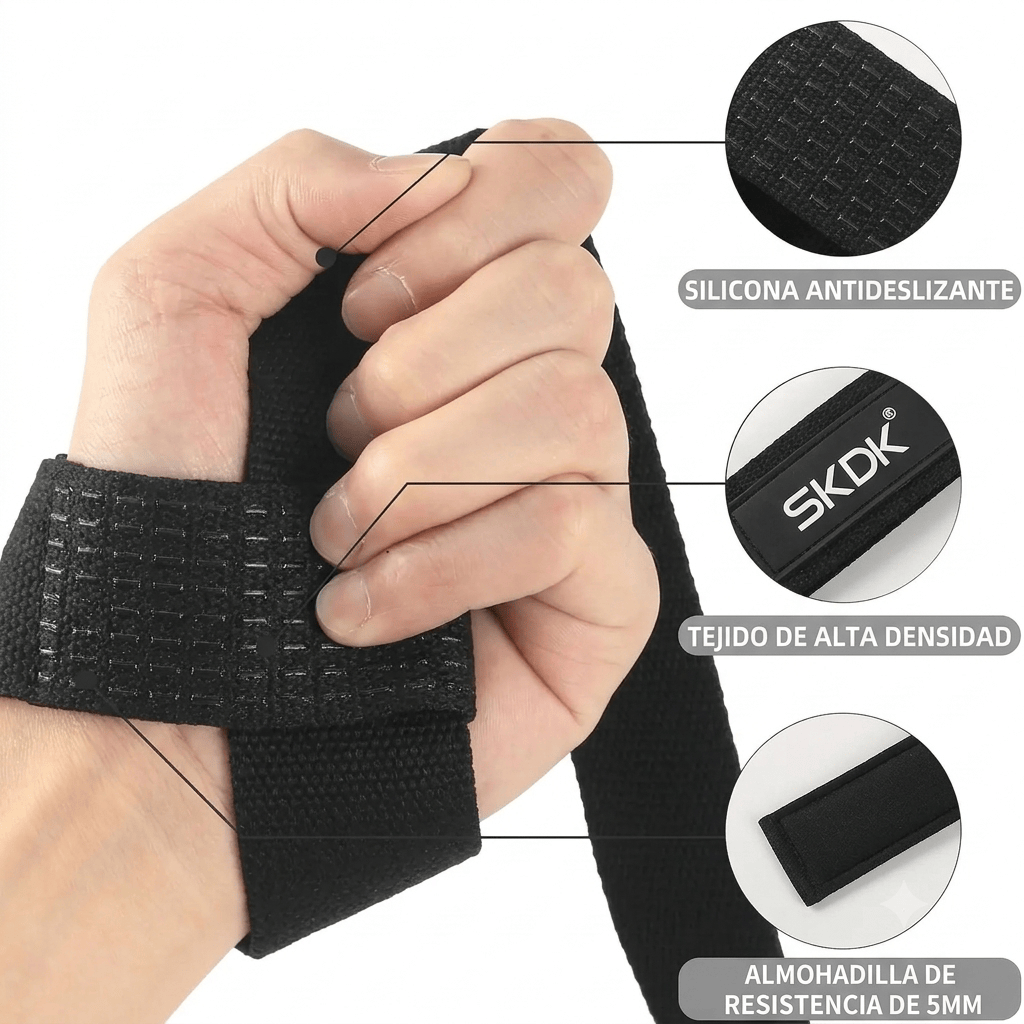 Correas de levantamiento - straps - gym - propiedades negro