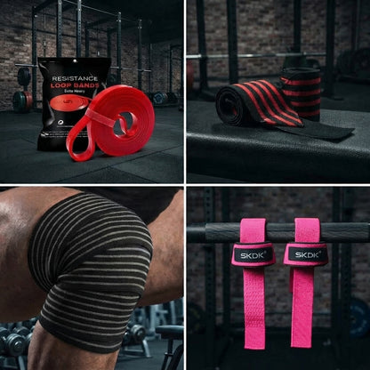 PACK GIMNASIO COMPLETO IRONWULF | Banda + Straps + Vendas + Muñequeras