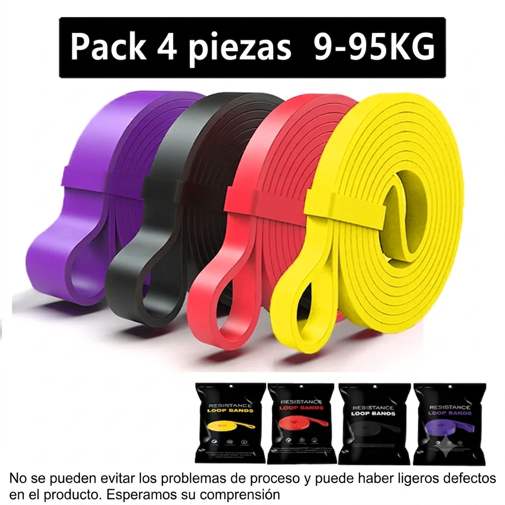 Bandas elásticas de resistencia gym pack 4 piezas