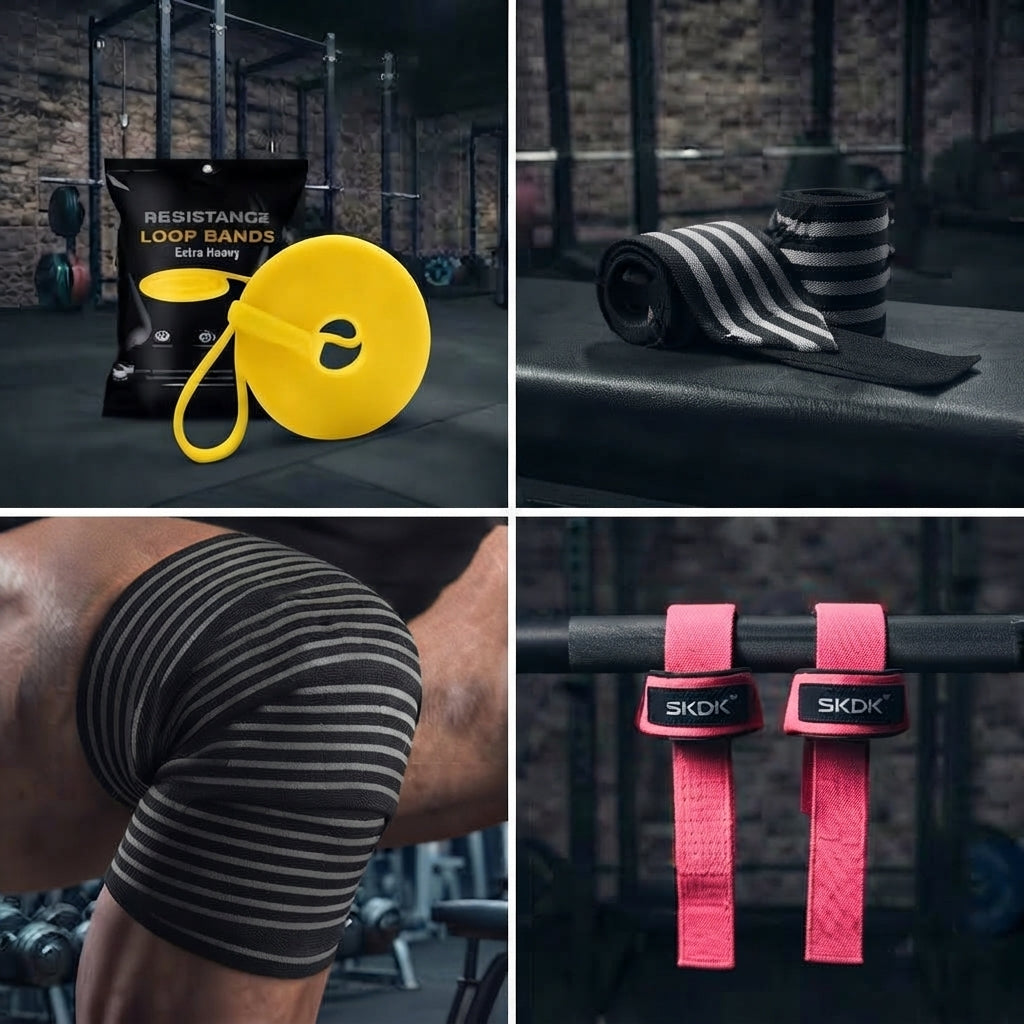 PACK GIMNASIO COMPLETO IRONWULF | Banda + Straps + Vendas + Muñequeras