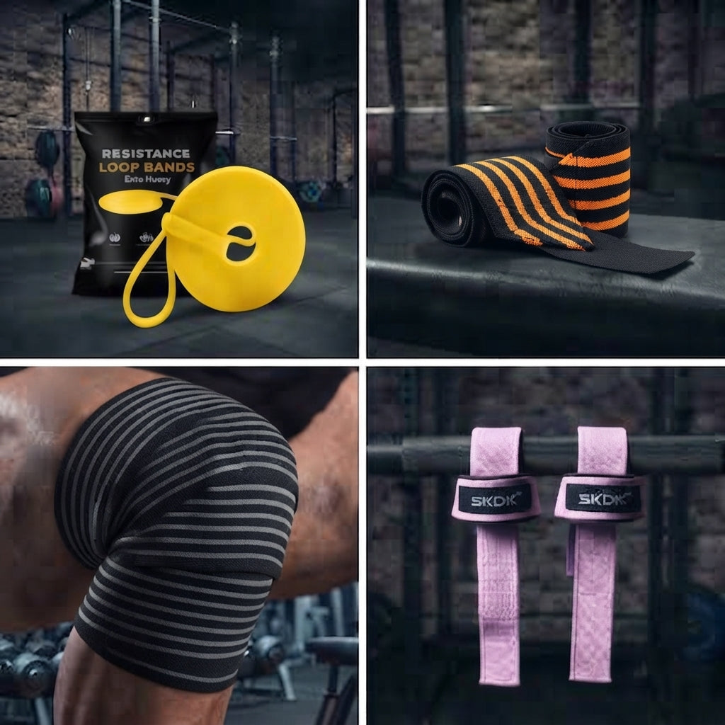 PACK GIMNASIO COMPLETO IRONWULF | Banda + Straps + Vendas + Muñequeras