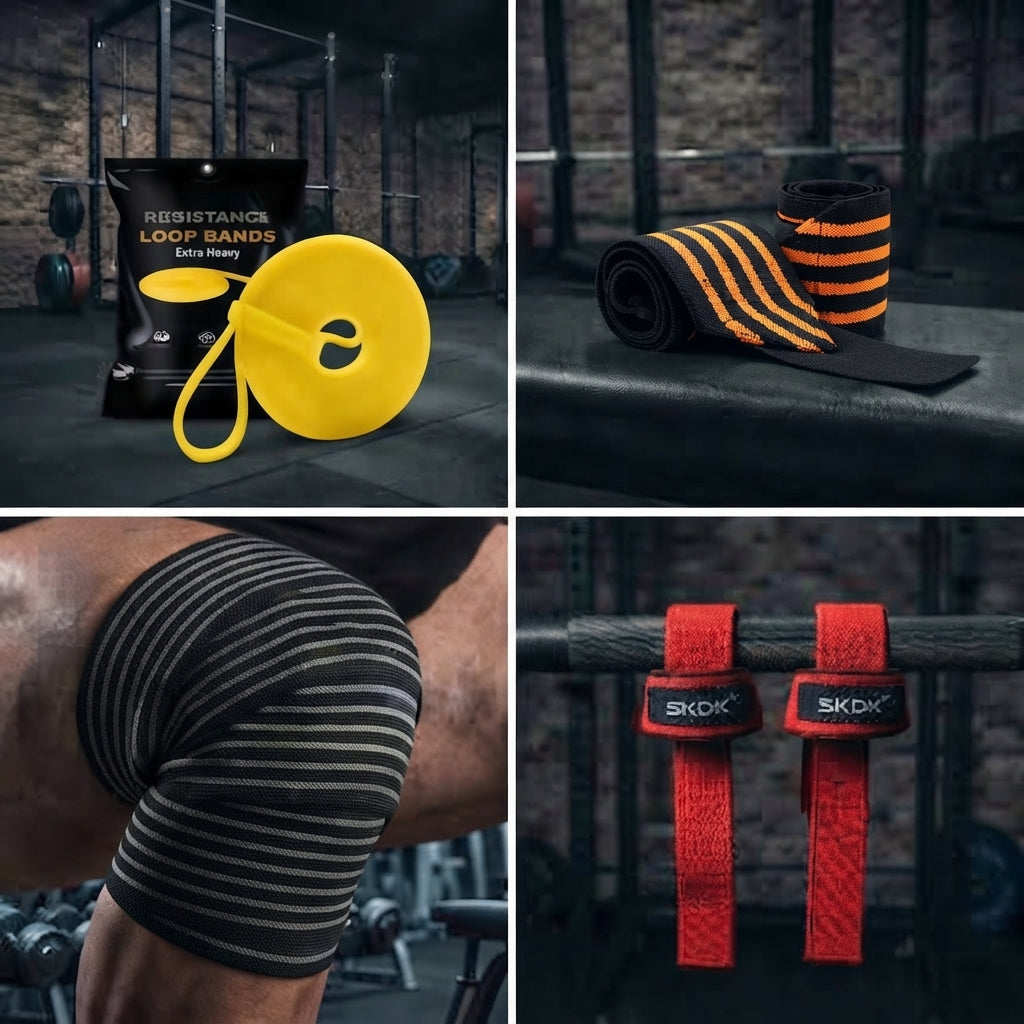 PACK GIMNASIO COMPLETO IRONWULF | Banda + Straps + Vendas + Muñequeras