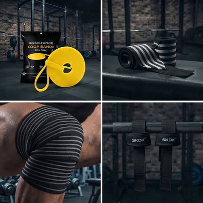 PACK GIMNASIO COMPLETO IRONWULF | Banda + Straps + Vendas + Muñequeras