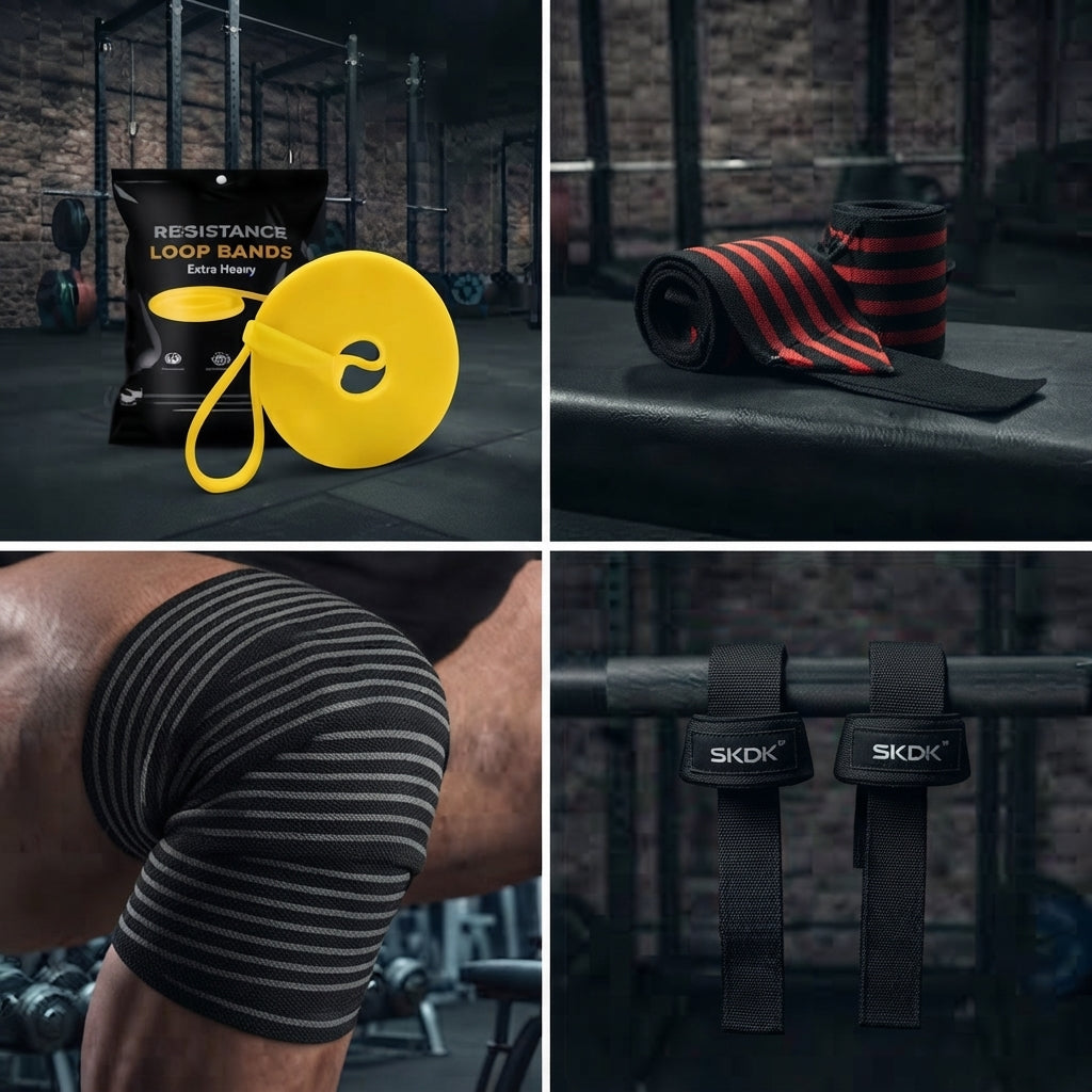 PACK GIMNASIO COMPLETO IRONWULF | Banda + Straps + Vendas + Muñequeras