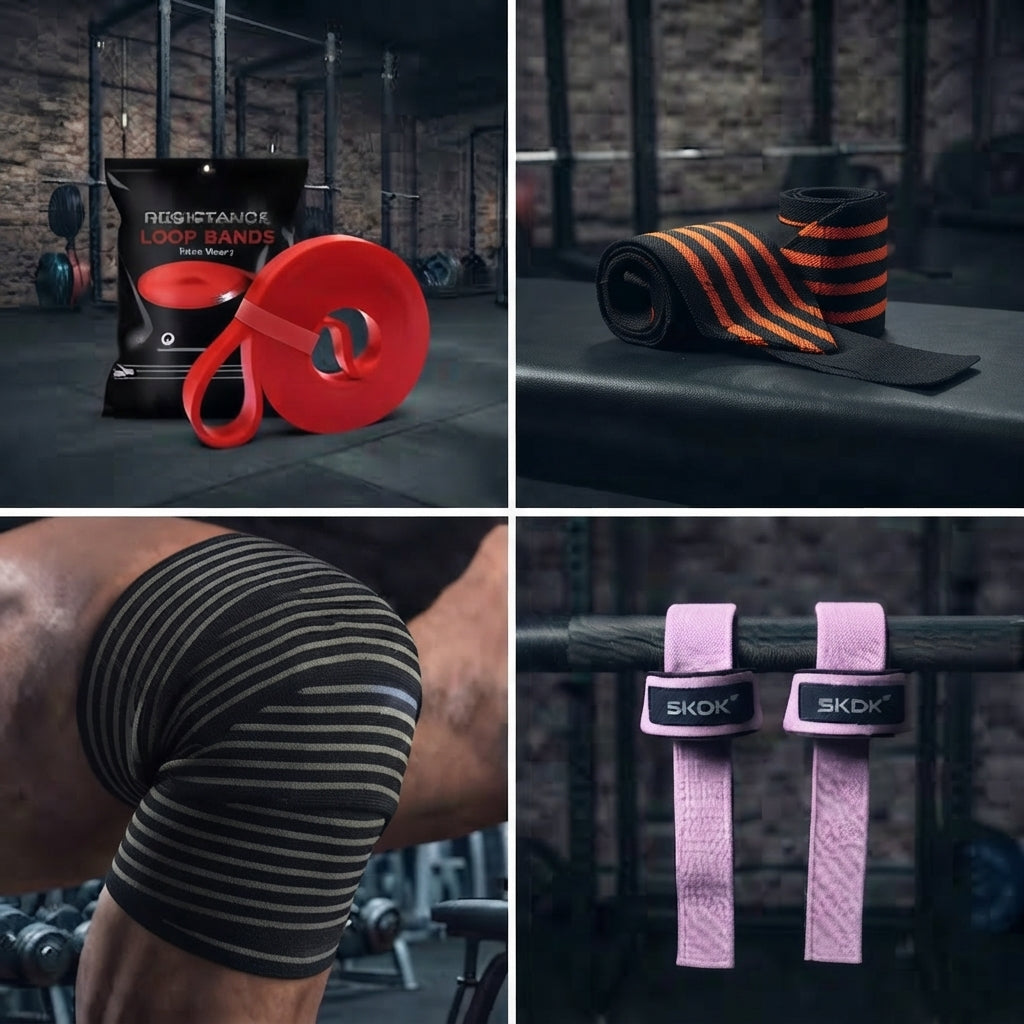 PACK GIMNASIO COMPLETO IRONWULF | Banda + Straps + Vendas + Muñequeras