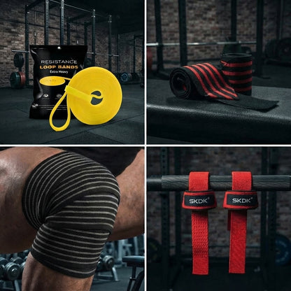 PACK GIMNASIO COMPLETO IRONWULF | Banda + Straps + Vendas + Muñequeras