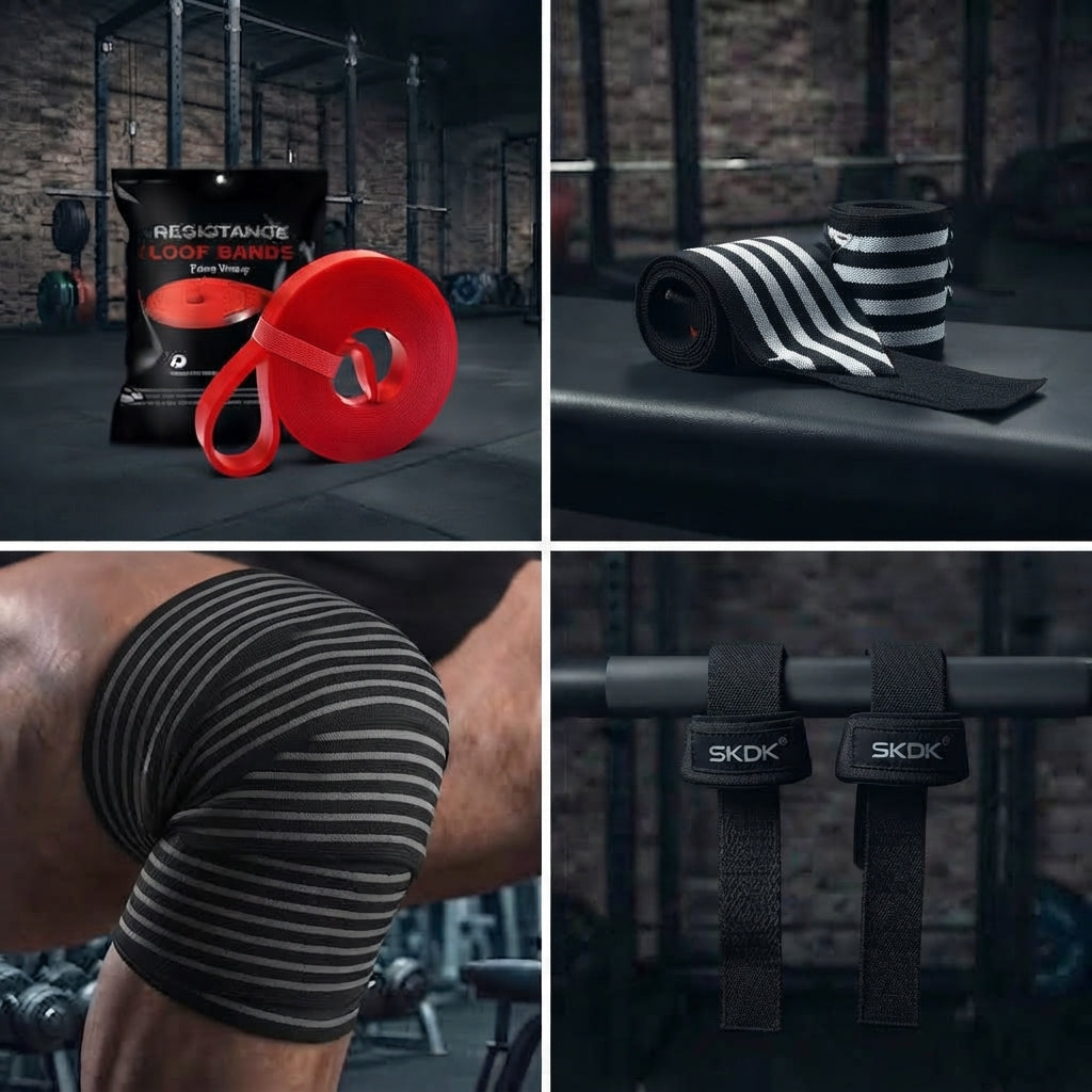 PACK GIMNASIO COMPLETO IRONWULF | Banda + Straps + Vendas + Muñequeras