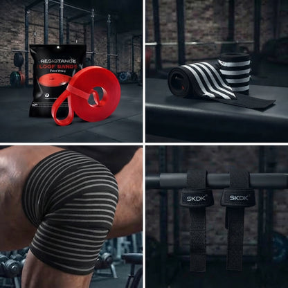 PACK GIMNASIO COMPLETO IRONWULF | Banda + Straps + Vendas + Muñequeras