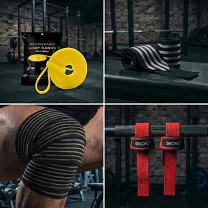 PACK GIMNASIO COMPLETO IRONWULF | Banda + Straps + Vendas + Muñequeras