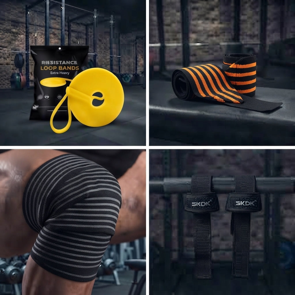 PACK GIMNASIO COMPLETO IRONWULF | Banda + Straps + Vendas + Muñequeras