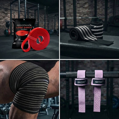 PACK GIMNASIO COMPLETO IRONWULF | Banda + Straps + Vendas + Muñequeras
