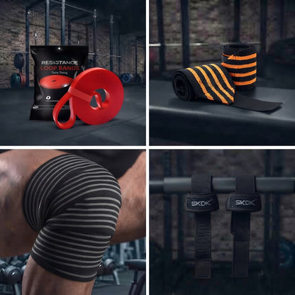 PACK GIMNASIO COMPLETO IRONWULF | Banda + Straps + Vendas + Muñequeras