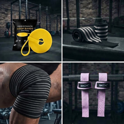 PACK GIMNASIO COMPLETO IRONWULF | Banda + Straps + Vendas + Muñequeras