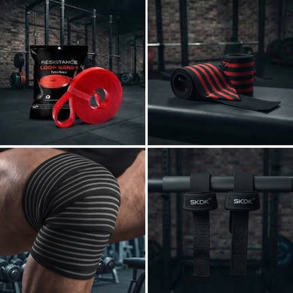 PACK GIMNASIO COMPLETO IRONWULF | Banda + Straps + Vendas + Muñequeras