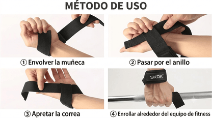 Correas de levantamiento - straps - gym - método de uso negro