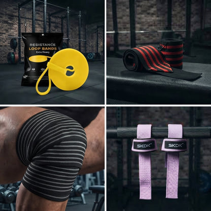 PACK GIMNASIO COMPLETO IRONWULF | Banda + Straps + Vendas + Muñequeras